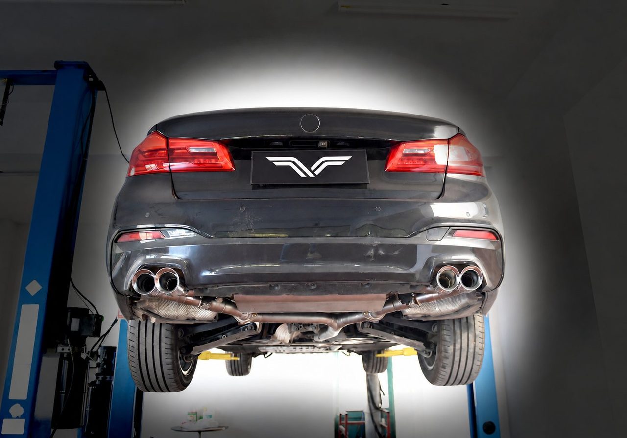 BMW G38 530Li Cat-Back, Carbon-Endrohre