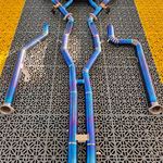 BMW G80 M3 Titanium Cat-back, blue finish — 8