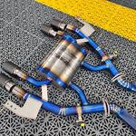 BMW G80 M3 Titanium Cat-back, blue finish — 11