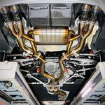 BMW M2C 3.0T Titanium Cat-back, gold finish — 3