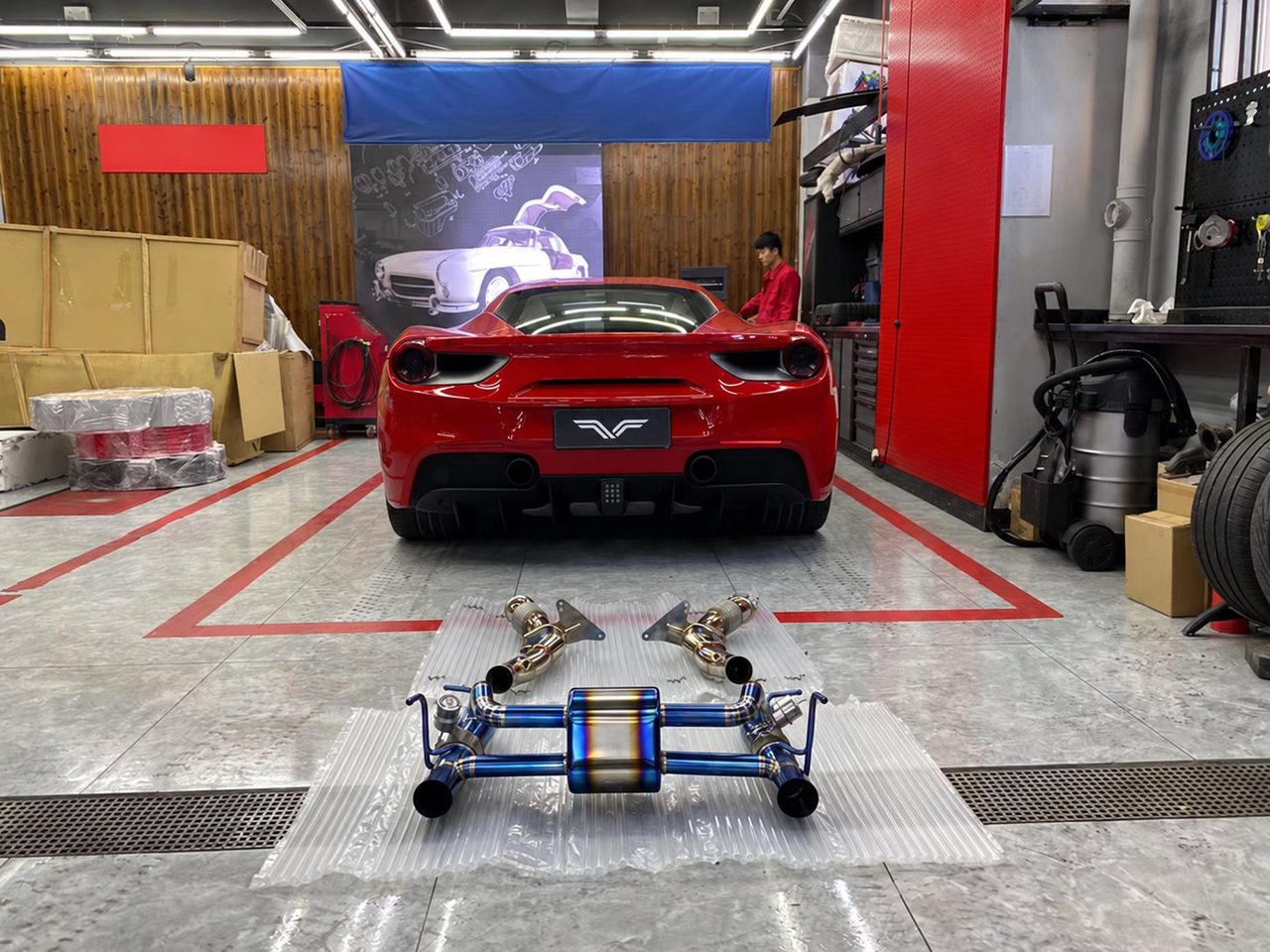 Ferrari 488 Abgasanlage aus Titan