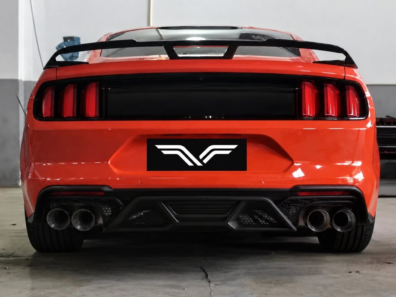 Ford Mustang 2.3T Abgasanlage, Vierrohr GT500-Stil