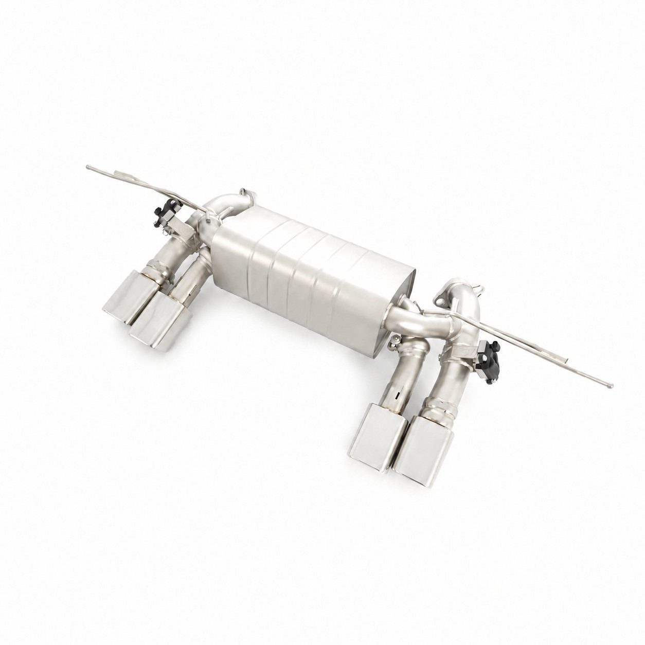 Land Rover Defender Stainless Cat-back, quad square tips