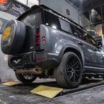 Land Rover Defender Stainless Cat-back, quad square tips — 8