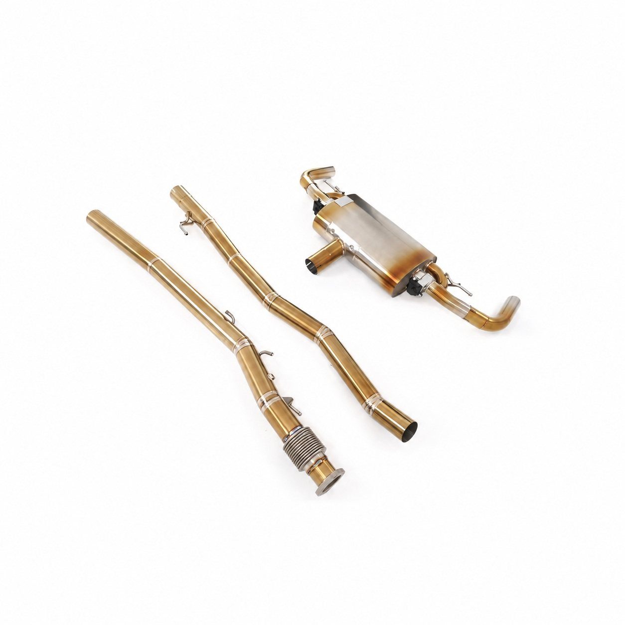 Mercedes-Benz A35 Titanium Cat-back, gold finish