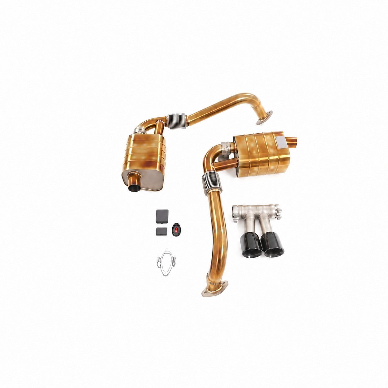 Porsche 718 2.0T / 2.5T Titanium Rear section, gold finish
