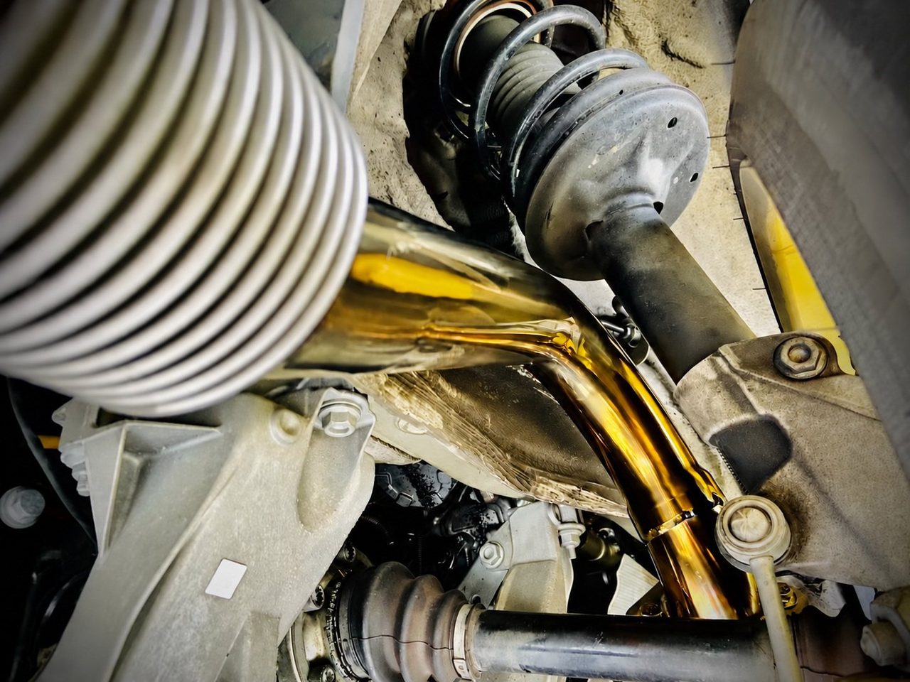 Porsche 718 2.0T / 2.5T Titanium Rear section, gold finish