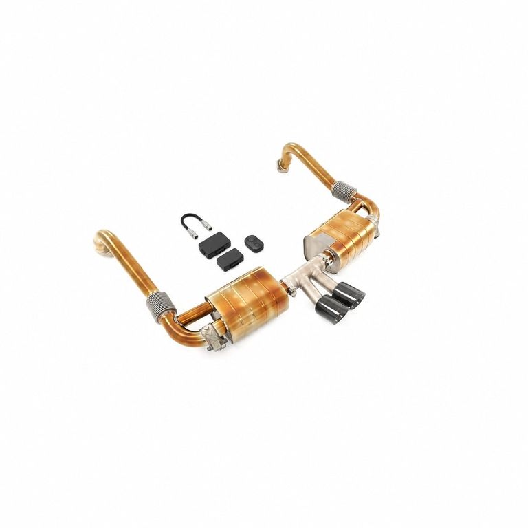 Porsche 718 2.0T / 2.5T Endschalldämpfer-Set aus Titan, Finish gold