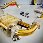 Porsche 718 2.0T / 2.5T Titanium Rear section, gold finish — 6