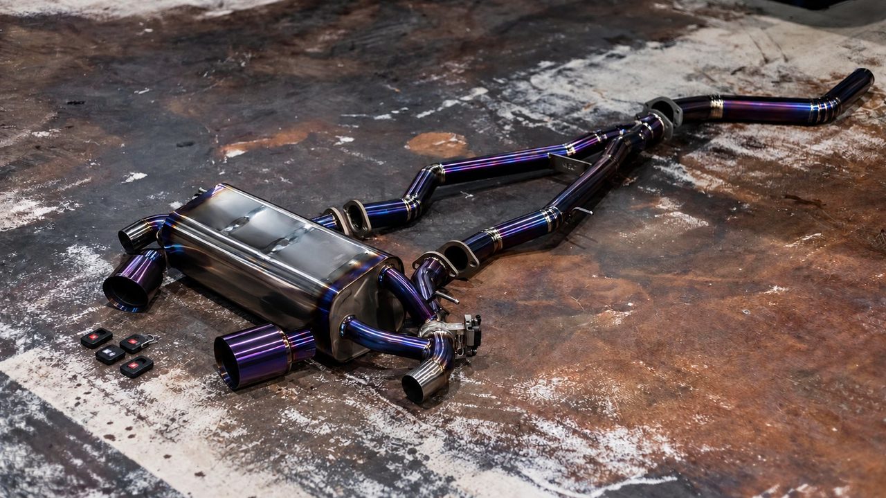 Toyota Supra 3.0T Cat-Back aus Titan, Finish violett