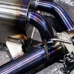 Toyota Supra 3.0T Titanium Cat-back, purple finish — 13