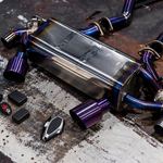 Toyota Supra 3.0T Titanium Cat-back, purple finish — 14