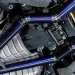 Toyota Supra 3.0T Titanium Cat-back, purple finish — 9