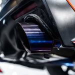 Toyota Supra 3.0T Titanium Cat-back, purple finish — 15