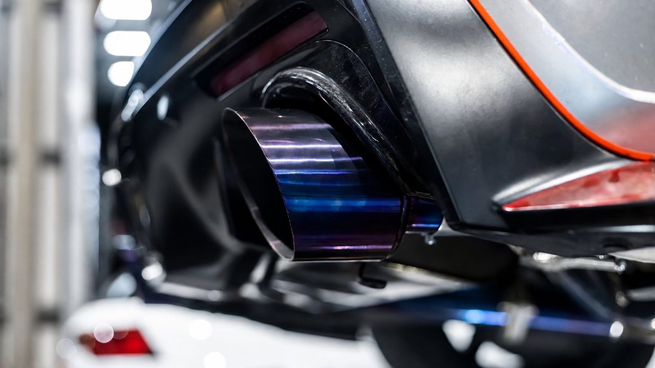 Toyota Supra 3.0T Cat-Back aus Titan, Finish violett